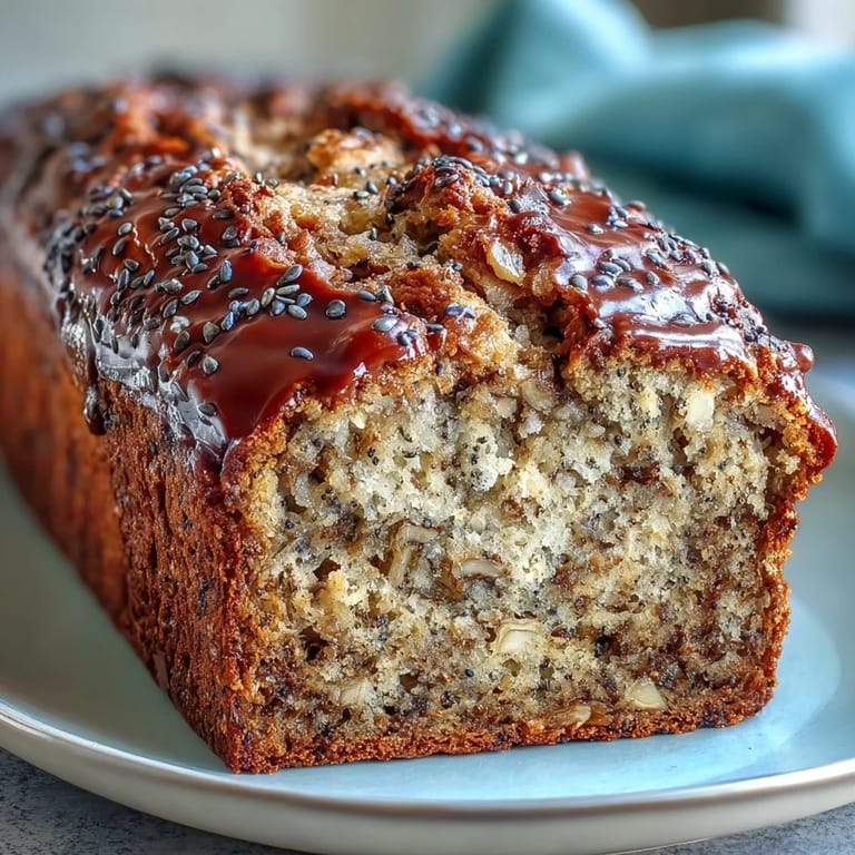 Delicious homemade black sesame banana bread, a nutty and satisfying treat.