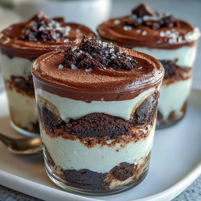 Enjoy visually pleasing black sesame tiramisu cups, a modern dessert delight.